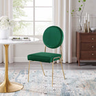 Modway - Craft Performance Velvet Fauteuils d’accompagnement à manger Ensemble de 2 - Vert Or-Capsules de pied non marquées