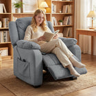 HOMCOM - Fauteuil de massage inclinable avec moteur silencieux - gris-Revêtement doux effet velours, agréable pour la peau, résistant aux griffures d’animaux, n’attire pas les poils et se nettoie facilement 