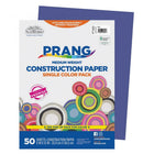 Prang - Papier construction, bleu, 9 po x 12 po, 50 feuilles-Papier de construction épais en bois de pâte mécanique