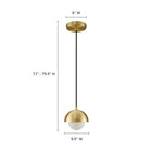 Modway - Eclipse Globe Lumière suspendue - Laitons-Assemblée requise