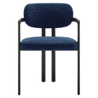 Modway - Elio Tonneau Tissu et métal Chaise à manger - Marine noire-9