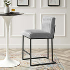 Modway - Indulge Chenal Touffé Tissu Tabourets de comptoir - Gris clair - Ensemble de 2-Base de traîneau