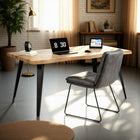 Homy Casa -  Bureau à bord vivant 63 po L - Noyer-Largeur de 63 po, idéale pour les postes de travail, réunions ou formations