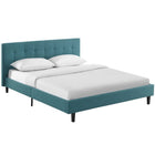 Modway - Linnea Tissu Lit Queen, Sarcelle-Base en contreplaqué polyester rembourré