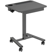 ShoppingAll - Chariot pneumatique de bureau pour ordinateur portable à hauteur réglable - noir-Bureau en bois d'une seule pièce avec construction métallique
