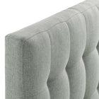 Modway - Lily Tissu rembourré Tête de lit jumelée, Gris-Distance du poteau en bois jumeau -36 pouces