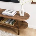 Modway - Torus Ovale Bois Meuble TV, Noyer-70 pouces