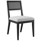 Modway - Nimba Faux rotin Tissu Chaises de salle à manger Ensemble de 2 - Tissage à bruyère gris clair-Assemblée requise