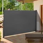 Outsunny - Store latéral rétractable 118 po x 71 po avec résistance aux rayons UV et au vent - gris-Cadre en acier de haute qualité rendant ce store latéral durable
