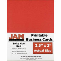 JAM Paper - Cartes de visite imprimables, 3-1/2 po x 2 po, rouge, paquet de 100-Couleur: rouge