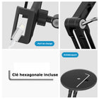 MyBat - Support pivotant à 360° pour téléphones et tablettes - Régable - universel pour bureau-Base stable et lestée - Empêche les appareils de bouger pendant les manipulations