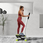 Soozier - Appareil de stepper avec guidon, blanc et vert-Écran LCD affichant le temps, le nombre de pas et les calories brûlées