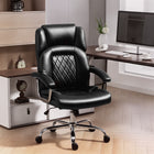 HOMCOM - Fauteuil de bureau grand et haut avec coussin à ressorts - capacité de 400 lbs-Dossier haut et appui-tête intégré offrant un soutien complet 