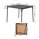 Homy - Casa Table de Jeu et de Cartes Pliable Carrée 33,5''-Pliable pour un rangement compact : Se replie facilement à 33,9 po x 33,9 po x 1,4 po.