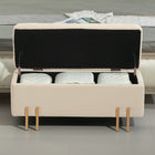 HOMCOM - Banc ottoman de rangement pour chambre à coucher avec couvercle rabattable, 18,5 gallons - beige-Design élégant s’intègre parfaitement dans les salons, entrées ou chambres à coucher 