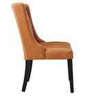 Modway - Baronet Bouton touffé Cuir végane Chaise à manger - Tan-Épingles de pied non marquées