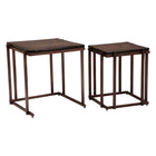 Zuo - Shimai Tables gigognes - Bronze - Ensemble de 2-Bois de santal recyclé au caractère authentique et durable