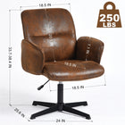 Chaise de Bureau Relax à Hauteur Réglable Homy Casa – Suédine Marron-La base à 4 branches sans roulettes offre un support stable sans risque de roulement