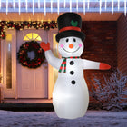 HOMCOM - Bonhomme de neige gonflable d'extérieur étanche et ondulant-Se gonfle en quelques minutes lorsqu'il est branché sur n'importe quelle prise électrique standard 