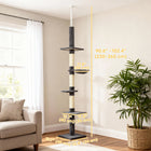 PawHut - arbre à chat 8,5 pi à 5 niveaux, centre d’activités pour chat, gris foncé-Bords arrondis pour plus de sécurité 