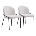 Zuo - Jambi Chaise de salle à manger - Ivoire - Ensemble de 2-Assemblage requis