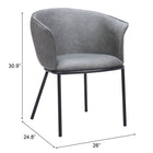 Zuo - Garston Chaise de salle à manger - Gris-6