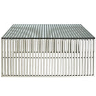 Modway - Gridiron Table basse - Argent-Construction en acier inoxydable
