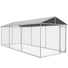 PawHut - Chenil pour chien d’extérieur 19,7 pi L x 7,5 pi l x 7,5 pi H avec housse imperméable-Le toit résistant à l'eau et aux UV garde les animaux au frais et les protège de la pluie 