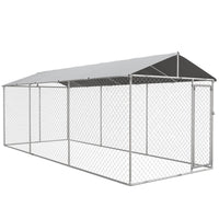PawHut - Chenil pour chien d’extérieur 19,7 pi L x 7,5 pi l x 7,5 pi H avec housse imperméable-Le toit résistant à l'eau et aux UV garde les animaux au frais et les protège de la pluie 