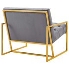 Modway - Bequest Acier inoxydable doré Performance Velvet Chaise d’accent - Gris-Rembourrage en mousse dense