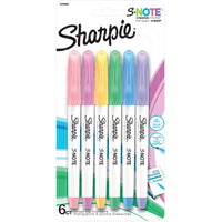 Sharpie - Marqueurs pastel S-Note Art - Pointe biseautée - Vert - Paquet de 6-L'encre sans bavure garde votre travail propre