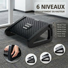 ShoppingAll - Repose-pieds sous le bureau pour le bureau avec rouleau de massage, réglage de l’angle sur 6 niveaux - noir-Conçu avec 4 roues de massage rotatives centrales et une surface texturée de picots pour stimuler les points d'acupression, soulager le stress des pieds et garder vos pieds actifs en position assise.