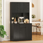 HOMCOM - Armoire 71 po avec station de charge - noir-Les étagères réglables vous permettent d’adapter l’espace à vos besoins 