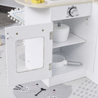 Qaba - Cuisine pour enfants avec micro-ondes et réfrigérateur - blanc-Encourage la créativité, la motricité fine, le développement cognitif et les compétences de comptage 