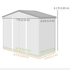 Outsunny - Abri de jardin 7' x 4' avec kit de fondation et double portes vert-Construit avec l'acier galvanisé le plus fin et la construction en polypropylène durable 