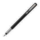 Parker − Stylo plume Vector − noir avec bordure chromée − pointe moyenne − encre bleue − languette à suspendre-Corps noir ultra-robuste et résistant aux rayures accentué d’une bordure de couleur chromée et de l’agrafe en tête de flèche exclusive