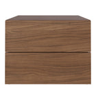 Nexera - Table de nuit à 2 tiroirs James, Noyer-Meubles conçus et produits au Canada à partir de panneaux de particules et de MDF certifiés CARB II/FSC