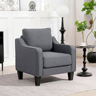 HOMCOM - Fauteuil avec ressorts ensachés - épais rembourrage pour salon - gris charbon-Coussins extra-épais pour un confort accru  
