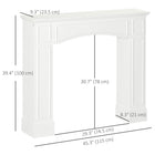HOMCOM - Manteau de foyer 29 po pour entourage de foyer, blanc-Équipé d'un système anti-basculement pour plus de stabilité  