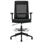 Offices to Go - Tabouret à hauteur réglable à dossier haut Zim - Noir-Dossier en tissu maillé au design enveloppant