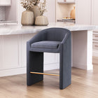 Zuo - Emas Tabouret de comptoir - Midnight Gris-Aucun assemblage requis
