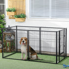 PawHut - Parc à chiens robuste 6 panneaux pour chiens S/M - 59 po x 32 po -Fabriqué en fils d'acier et tubes galvanisés pour plus de stabilité