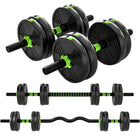 Soozier - Ensemble d’haltères réglables, 33 lb-Se transforme en haltères, en barre droite ou en barre EZ curl 