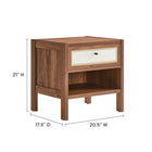 Modway - Capri Grains de bois Table de chevet, Noyer-Construction en MDF et panneau de particules