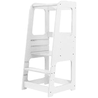MotionGrey - Tour d’apprentissage Blessy pour tout-petits - Tour d’observation réglable pour cuisine avec barre de sécurité - Blanc-Hauteur réglable sur plusieurs niveaux permettant à votre enfant de participer en toute sécurité aux activités quotidiennes à mesure qu’il grandit