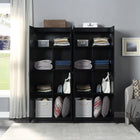 Manhattan Comfort - Ensemble de rangement moderne Hopkins 59,22 po 2 pièces, 14 étagères, noir-Style de porte à ouverture à 90° avec charnière de porte européenne à fermeture douce