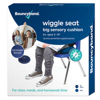 Bouncyband - Coussin sensoriel antimicrobien Big Wiggle Seat, bleu 13"/33 cm-Permet aux enfants qui ont du mal à rester assis de bouger tranquillement tout en travaillant, leur permettant de rester concentrés sur leur tâche et d'être plus productifs