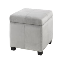 Brassex - Lenox Ottoman de rangement - gris-Dessus généreusement rembourré