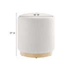 Modway - Tilden Sherpa rond 16" Rembourré Ottoman - Ivory Natural-Rembourrage en mousse dense