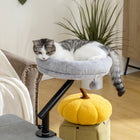 PawHut - Lit de bureau pour chat, rotation à 360°, hauteur réglable pour le travail à domicile ou au bureau-Pivote à 360° avec une hauteur réglable, s'adaptant parfaitement aux bureaux ou rebords de fenêtre 